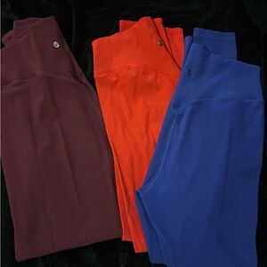 BuffBunny Women's Ribbed Leggings - Burgundy, Red, and Blue